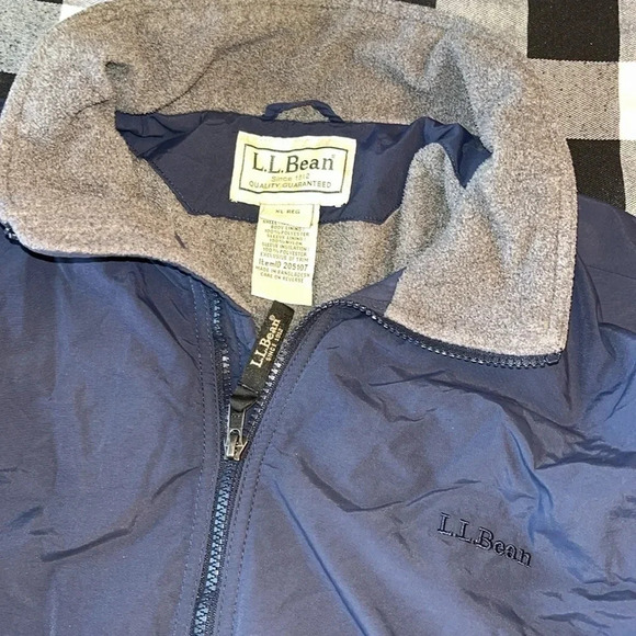 LL BEAN men’s warm up jacket fleece lined item 205107 - Picture 5 of 6